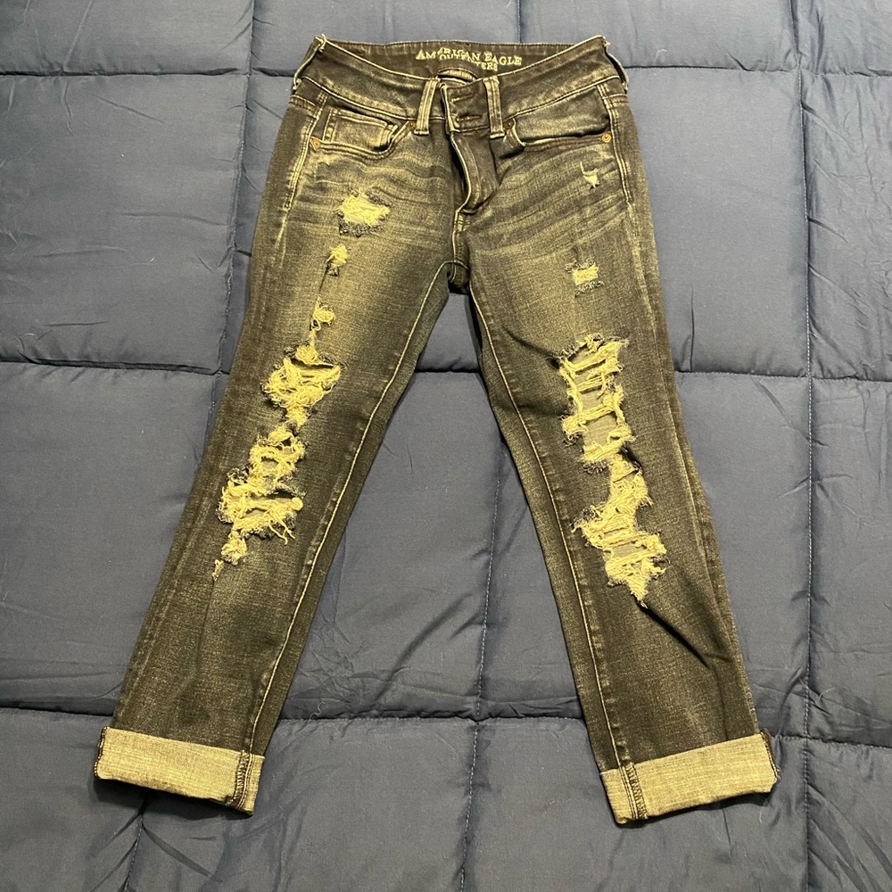 American Eagle artist crop jeans